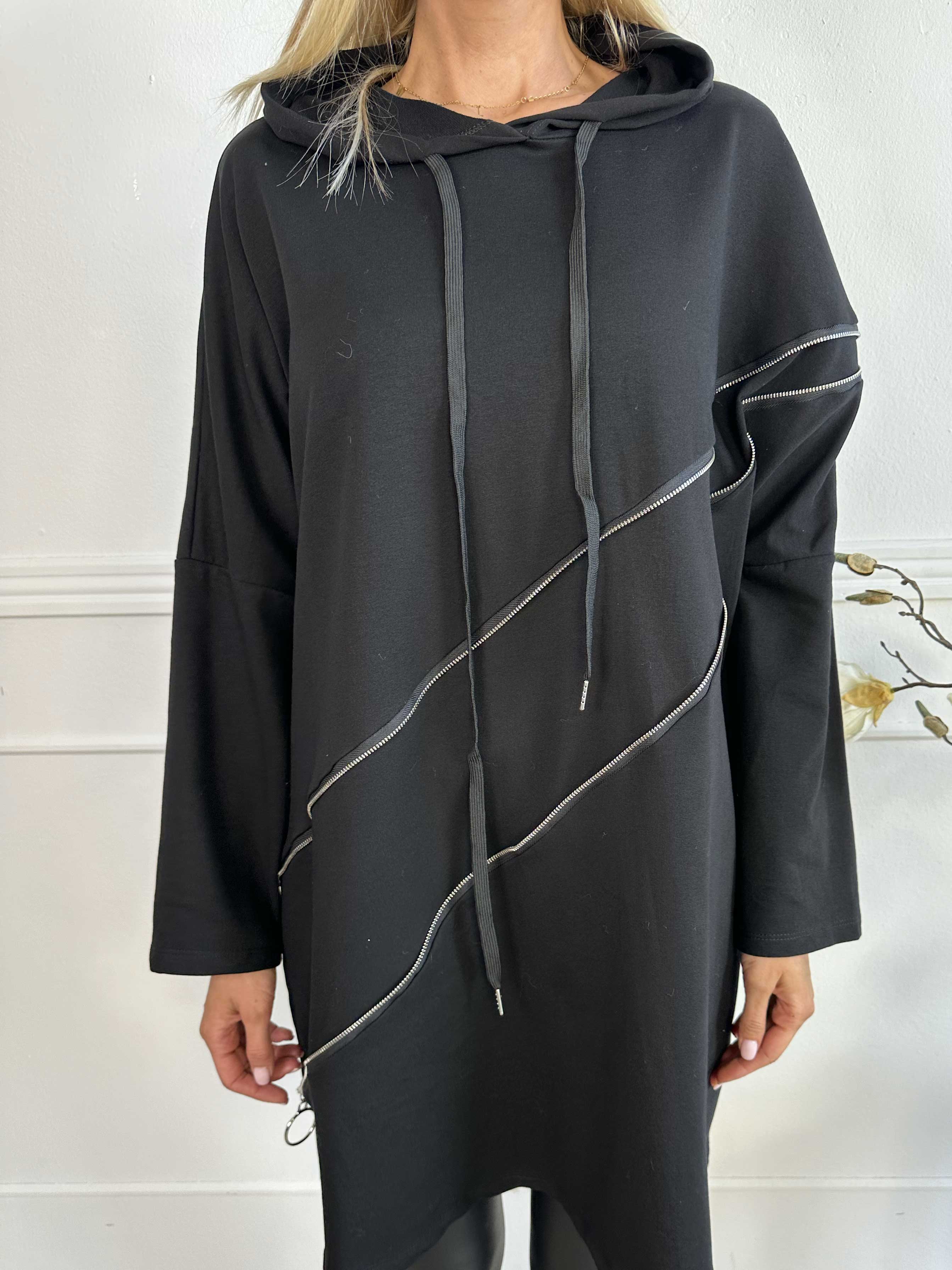 Merah - Hoodie med dragkedja