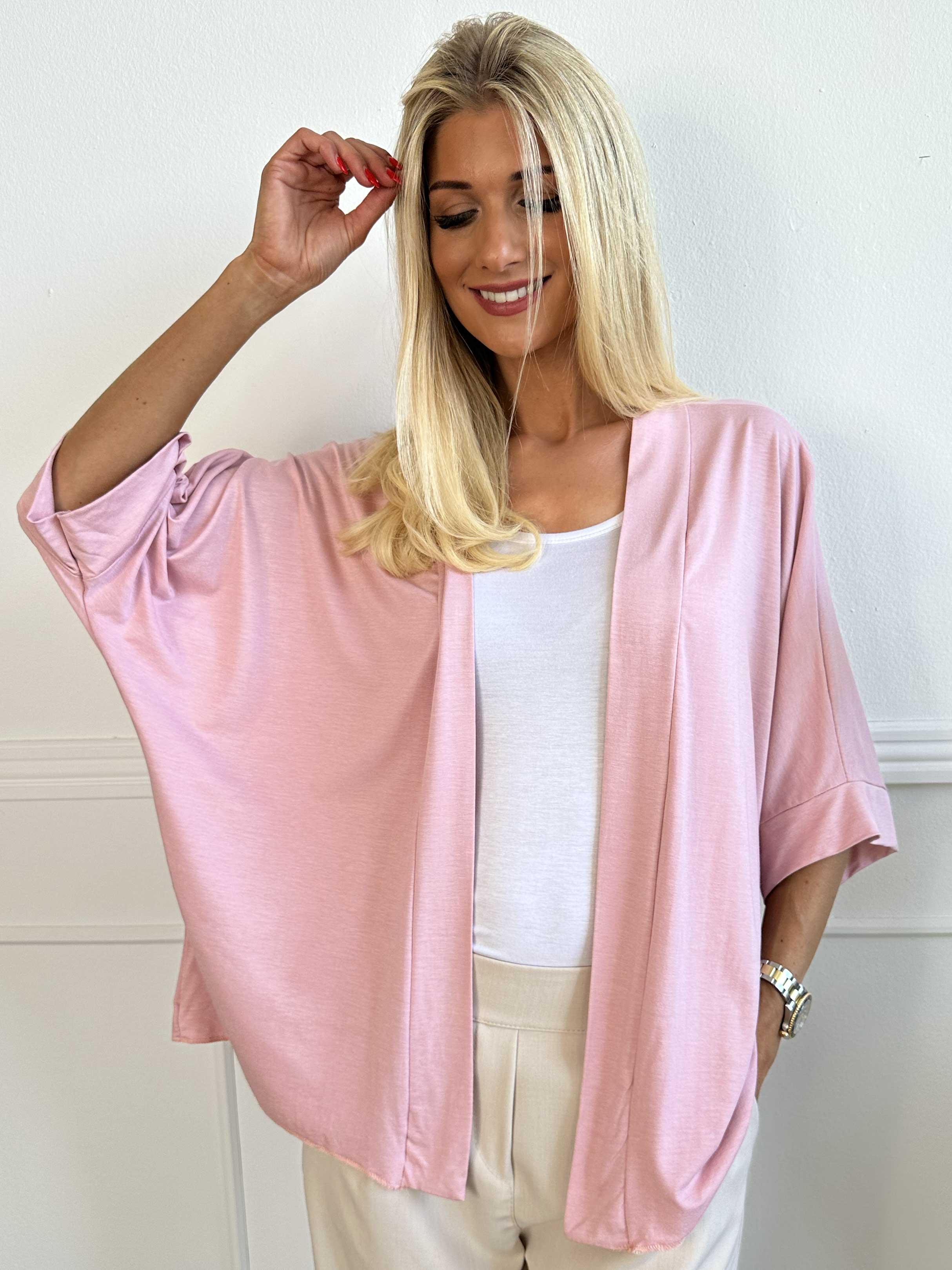 Mimi - Kort enfärgad kofta i viskos