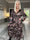 Pams Camo Midi L/S - Klänning med resår i kamouflagemönster