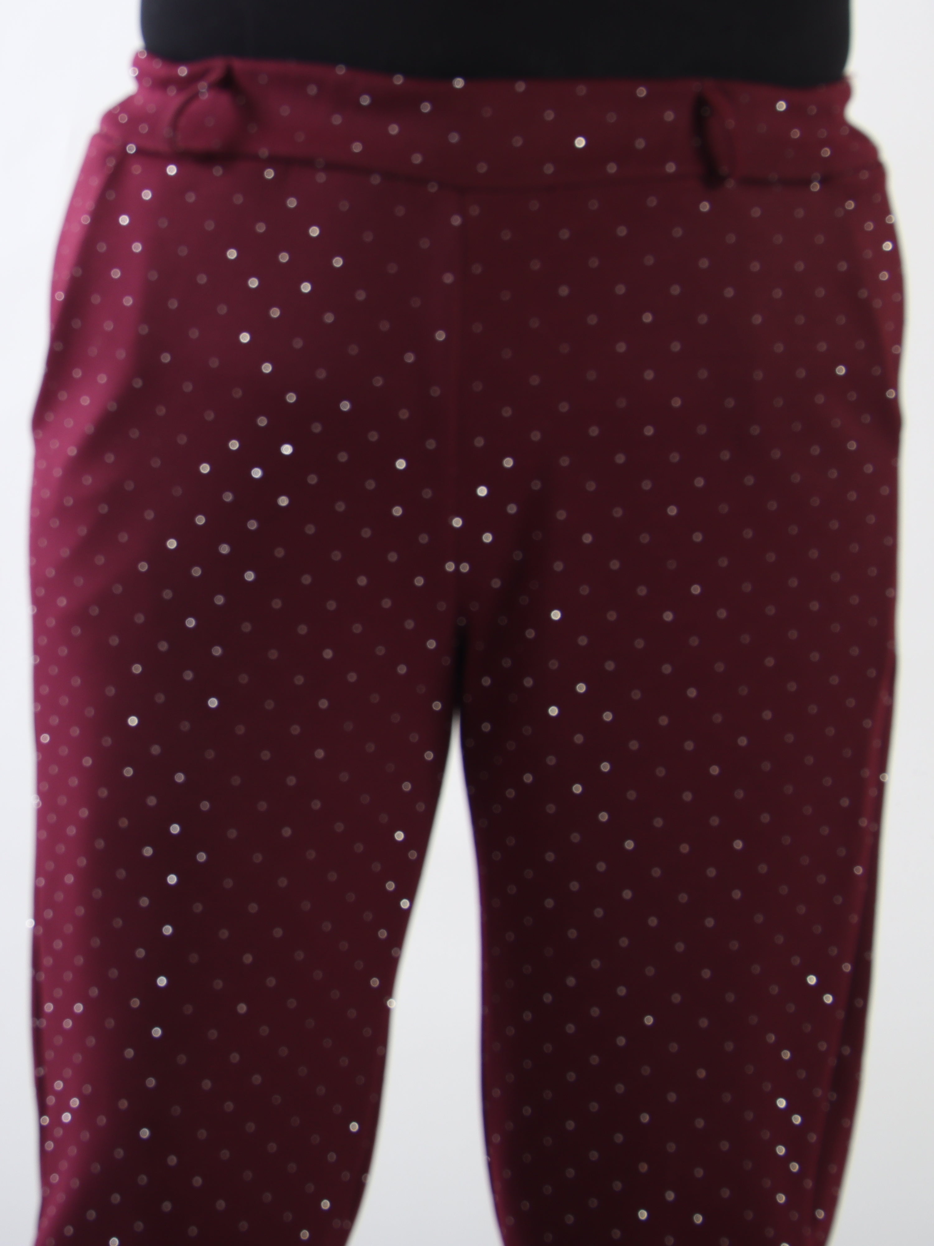 Soleil - Mjuka och stretchiga byxor i plus size i skön viskos med fina strass