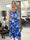 Alicia flower short - Lång klänning med smock och blommigt tryck - Green
