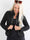 Charlie - Svart jacka i mocka-look