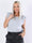 Feliz - Beige enkel t-shirt med axelkuddar