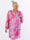 Happy Dress - Mångfärgad skjortklänning i sidenlook i stora storlekar - Pink