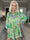 Happy Dress - Flerfärgad plus size skjortklänning i sidenlook