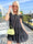 Izabella - Armégrön klänning med volangkant och lager på lager-look