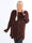 Pearl - Vacker plus size-stickning med vita pärlor - Brown