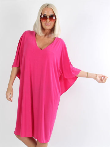 Jovana Dress - Klänning med fladdermusärmar och låg rygg