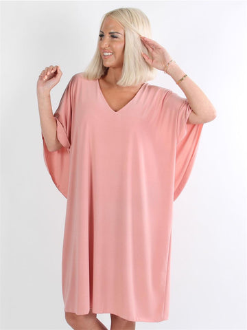 Jovana Dress - Klänning med fladdermusärmar och låg rygg