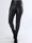 Kim - Elastiska leggings i läderlook med bred kant - Grey