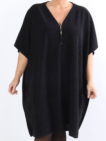 Mayte - Plus size mica klänning med dragkedja