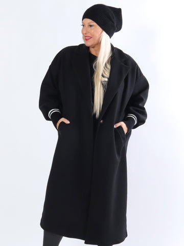 Nitas - Plus size övergångsjacka med stickad del på ärmen