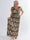 Pams Pattern Sleeveless - Lång plus size elastisk klänning i rynkfritt tyg