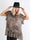 Roma - Camel halvtransparent tunika i leopardmönster