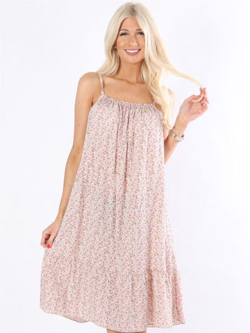 Rosita flower - Armégrön underklänning med söt volangkant och blomstermotiv