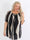 Belis - Svart och beige randig chiffong tunika