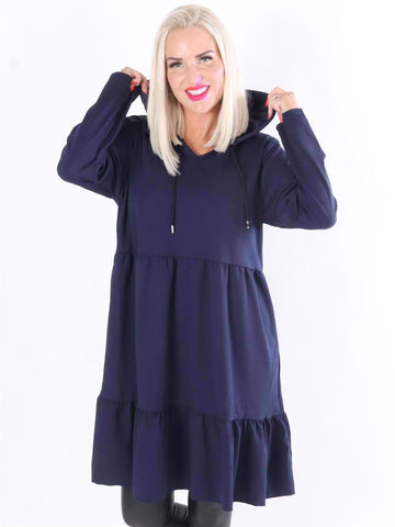 Marianna - Hoodie klänning med lager på lager look