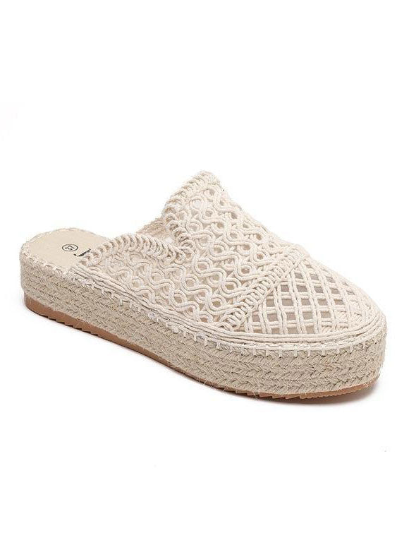 Dicte - Söta espadrillor med öppen klack och tjock sula