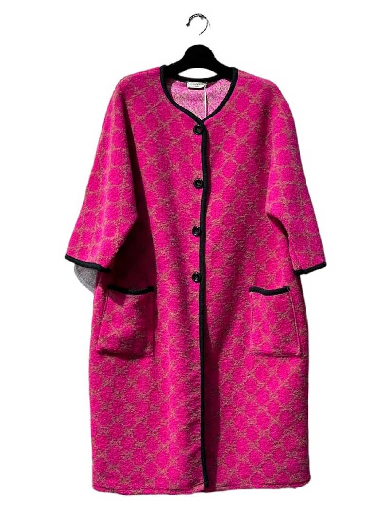 Arianna - Mönstrad plus size-kappa med ull