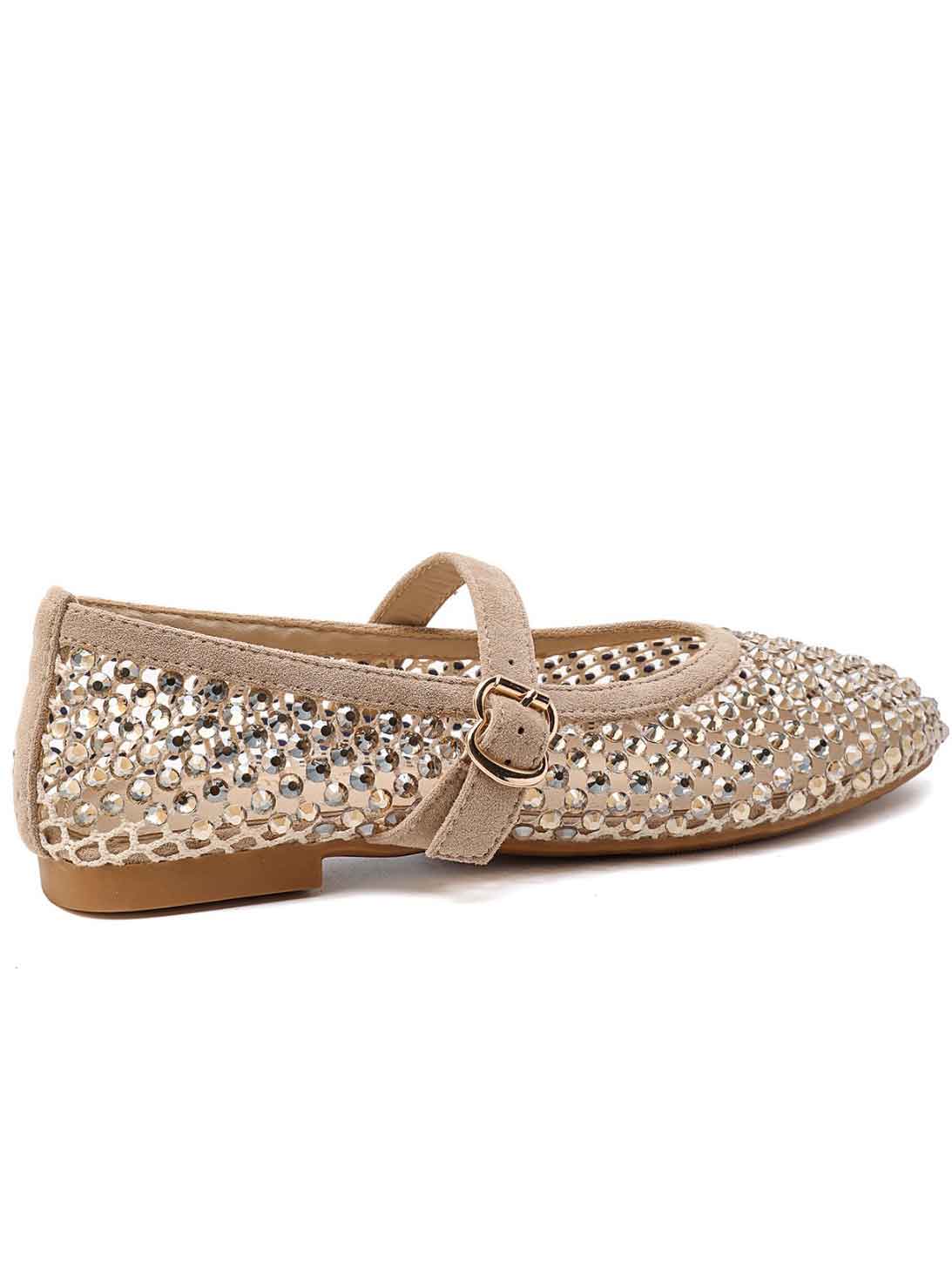 Lily - Eleganta ballerinaskor med glänsande strass