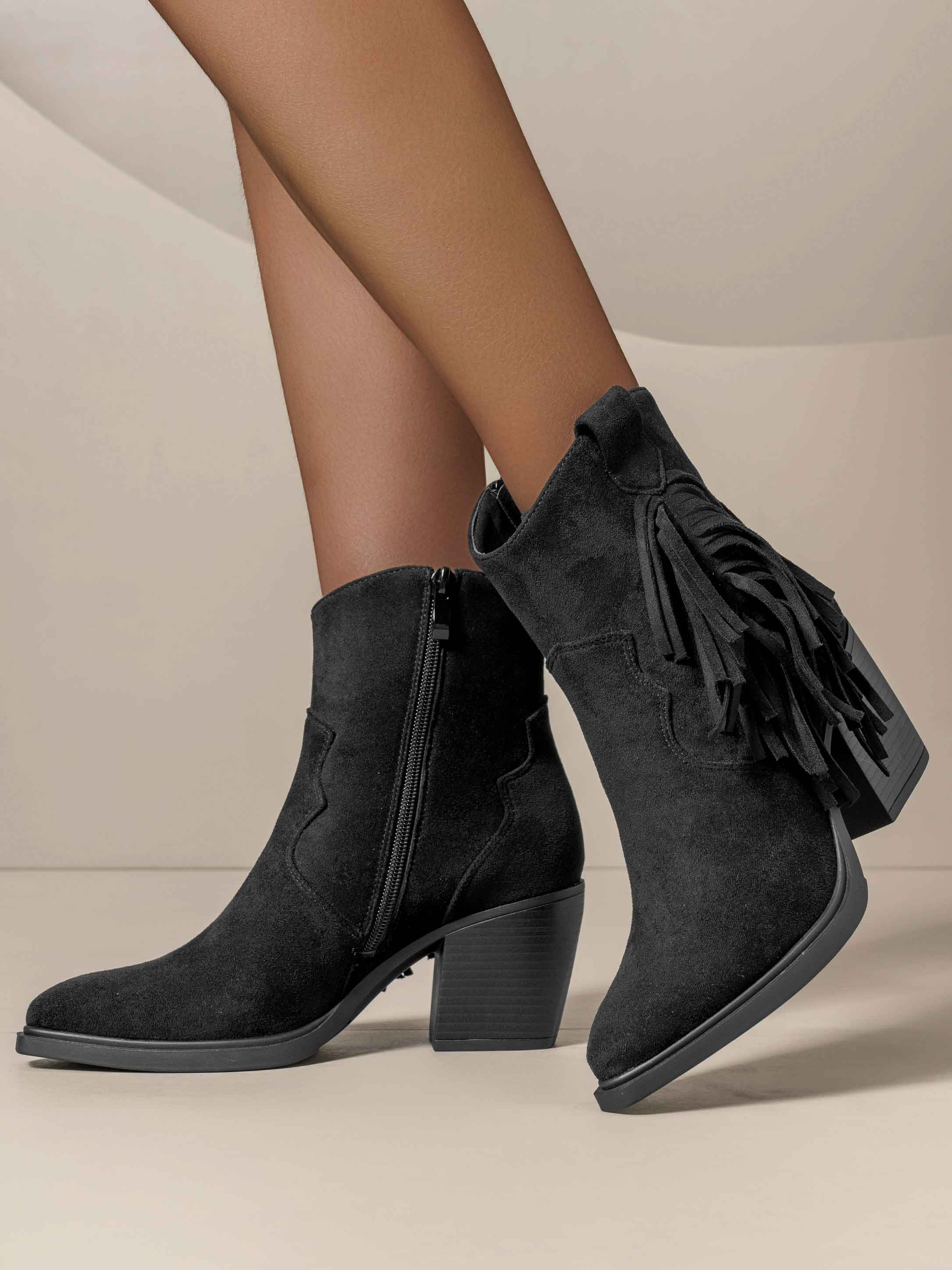 Hecuba - Korta cowboystövlar med fransar