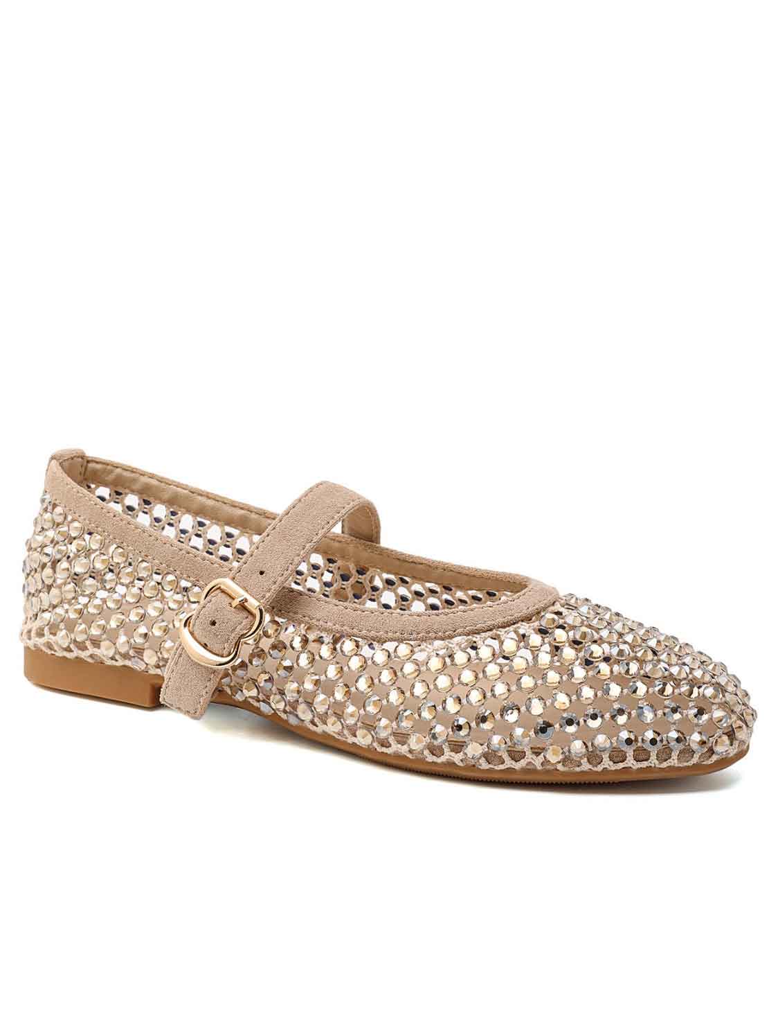 Lily - Eleganta ballerinaskor med glänsande strass