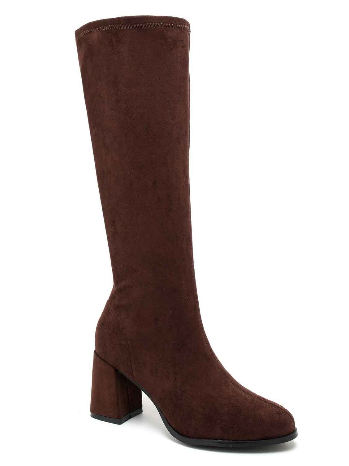 Cyrene - Stövlar i mockaimitation med klack