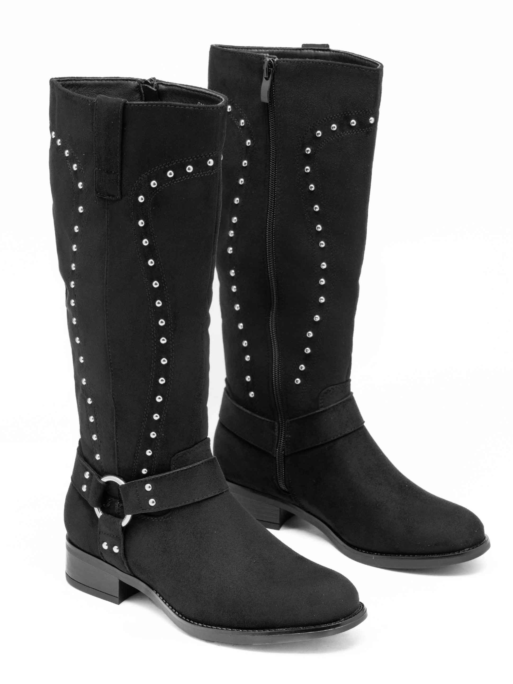 Scottie - Stövlar i mockaimitation med silvriga nitar