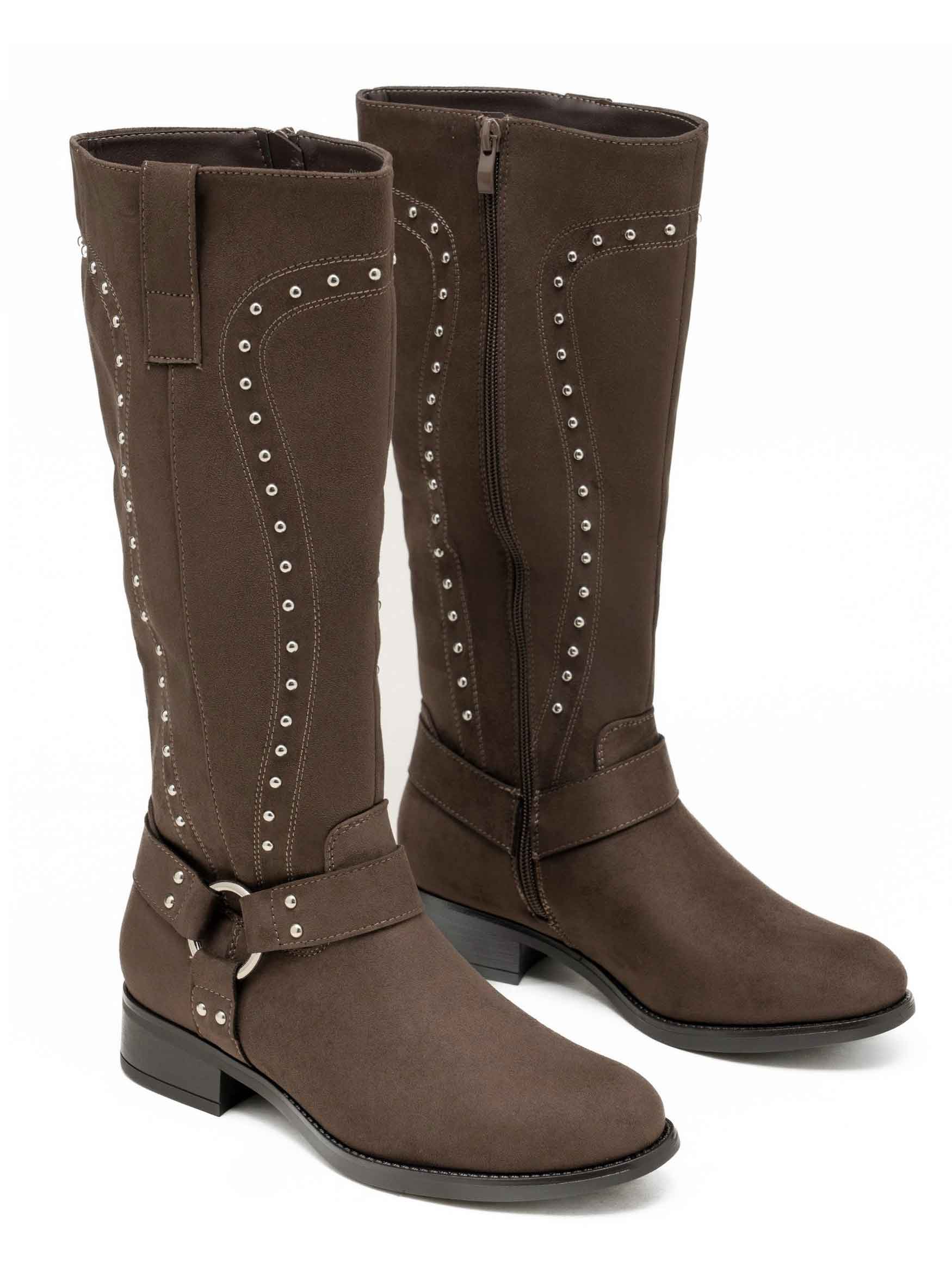 Scottie - Stövlar i mockaimitation med silvriga nitar