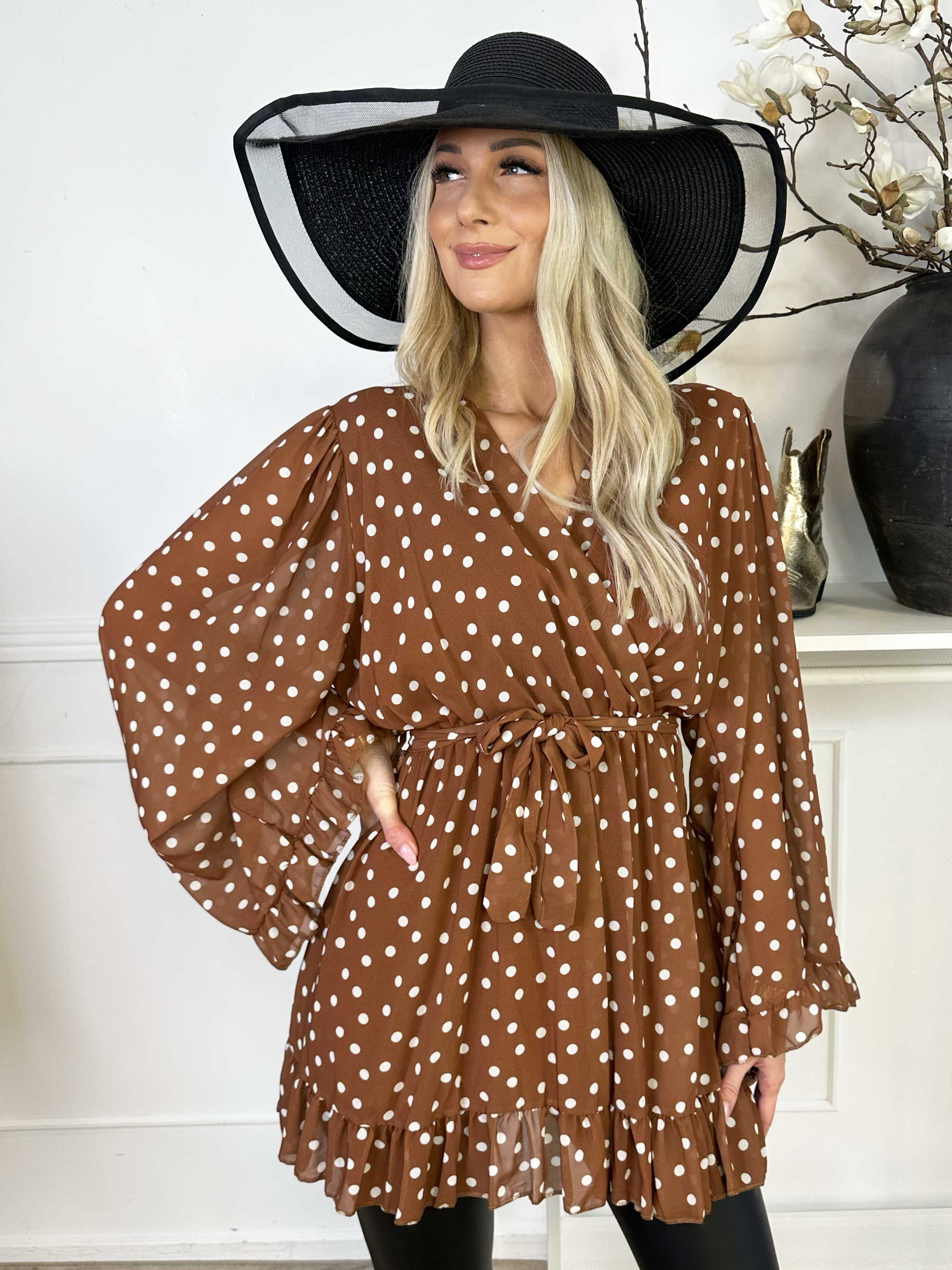 Adelina - Lång tunika i chiffong med volanger