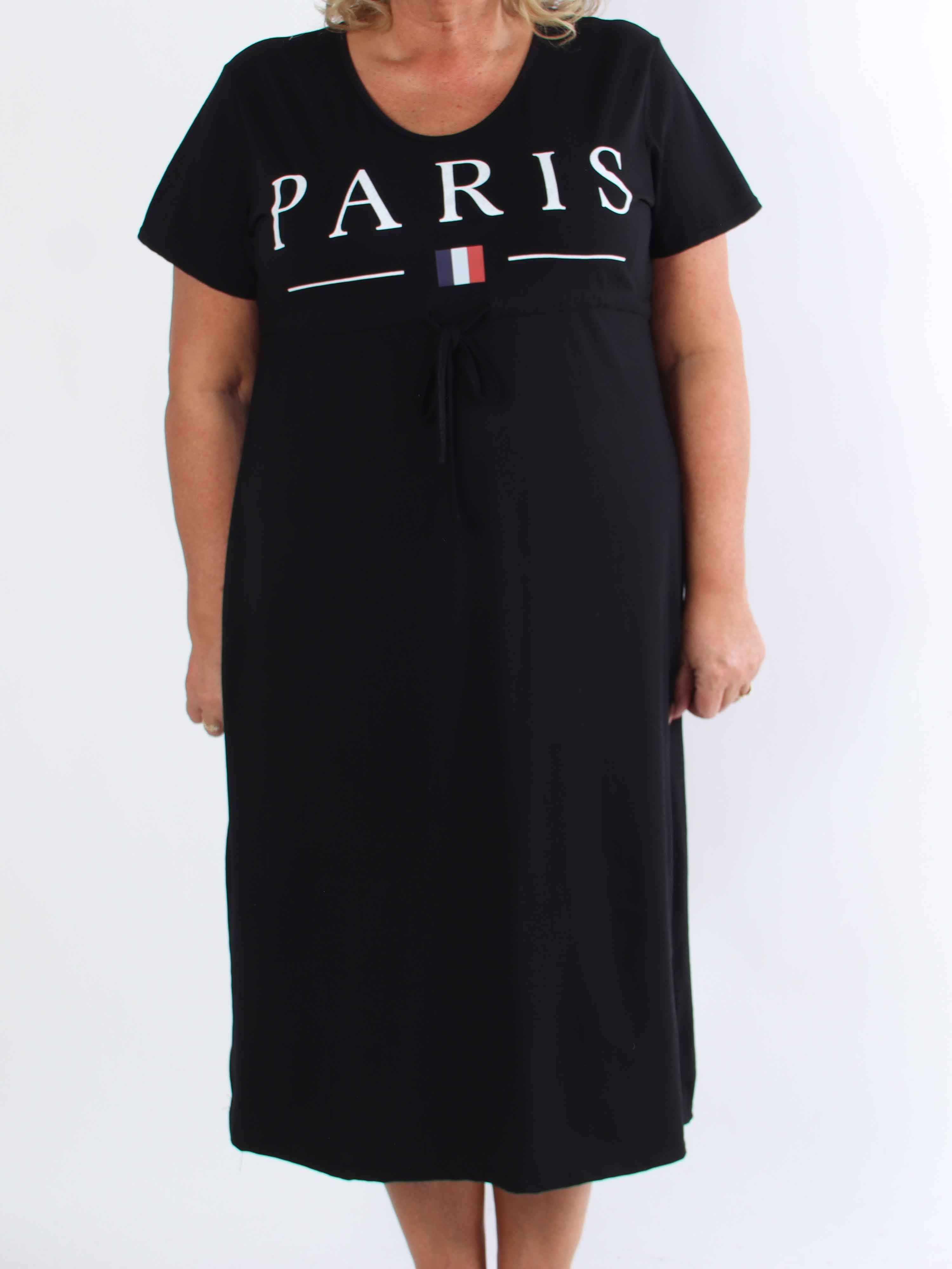 Afiya - Plus size joggingklänning i bomull med dragsko under bröstet