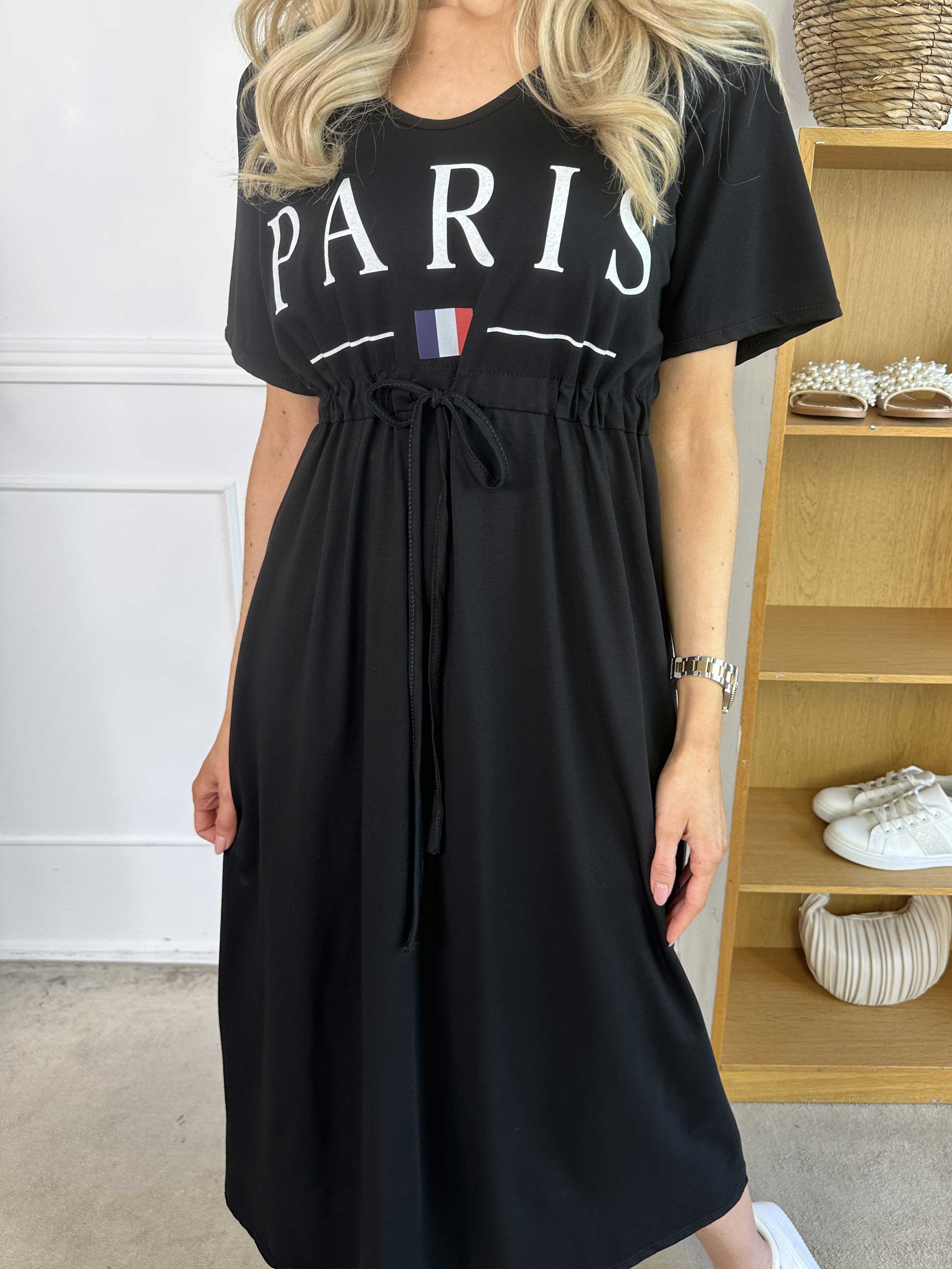 Afiya - Joggingklänning i bomull med dragsko under bröstet