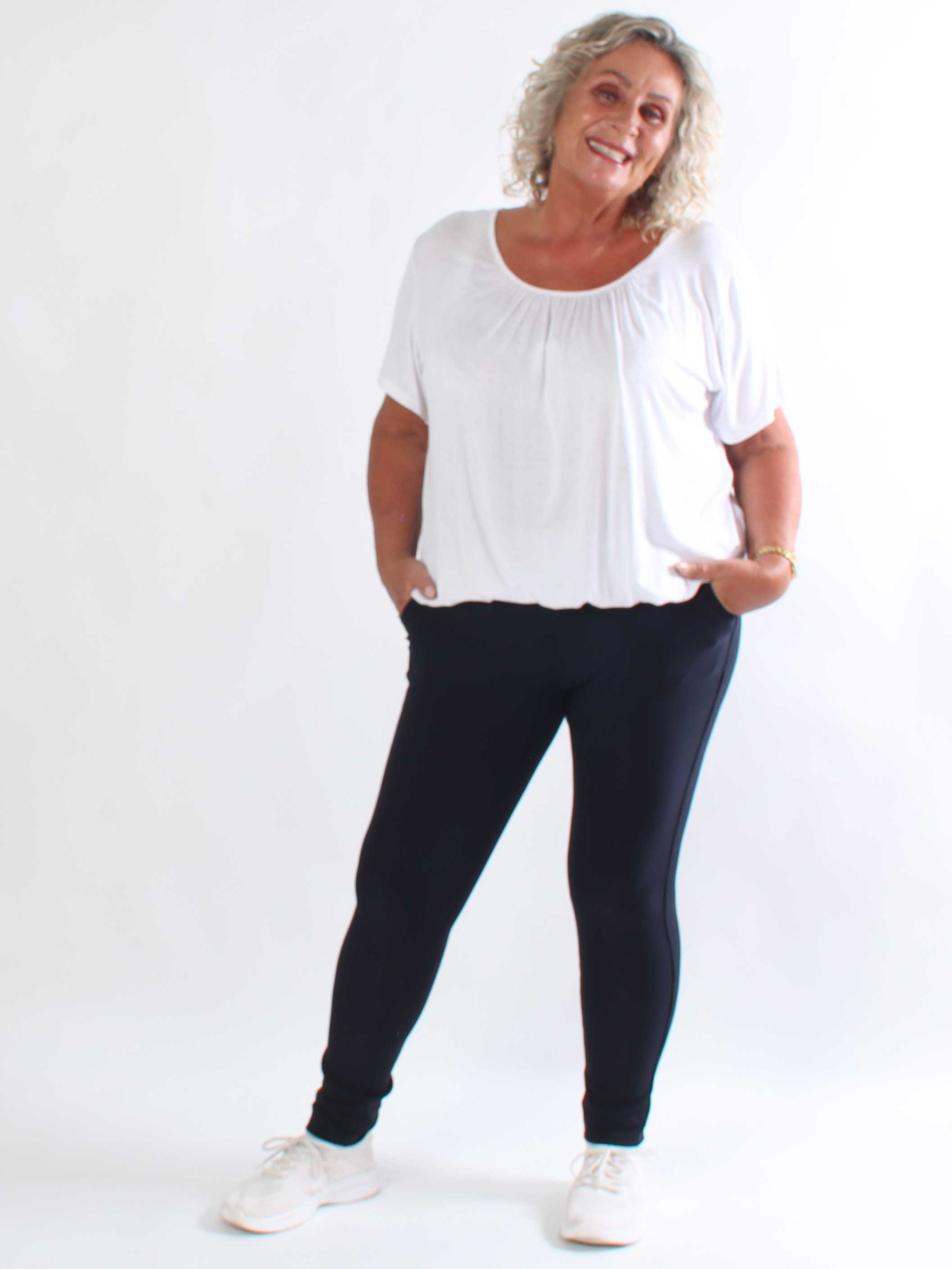 Agacia - Bløde og elastiske leggings med elegante similisten-spænder i siden