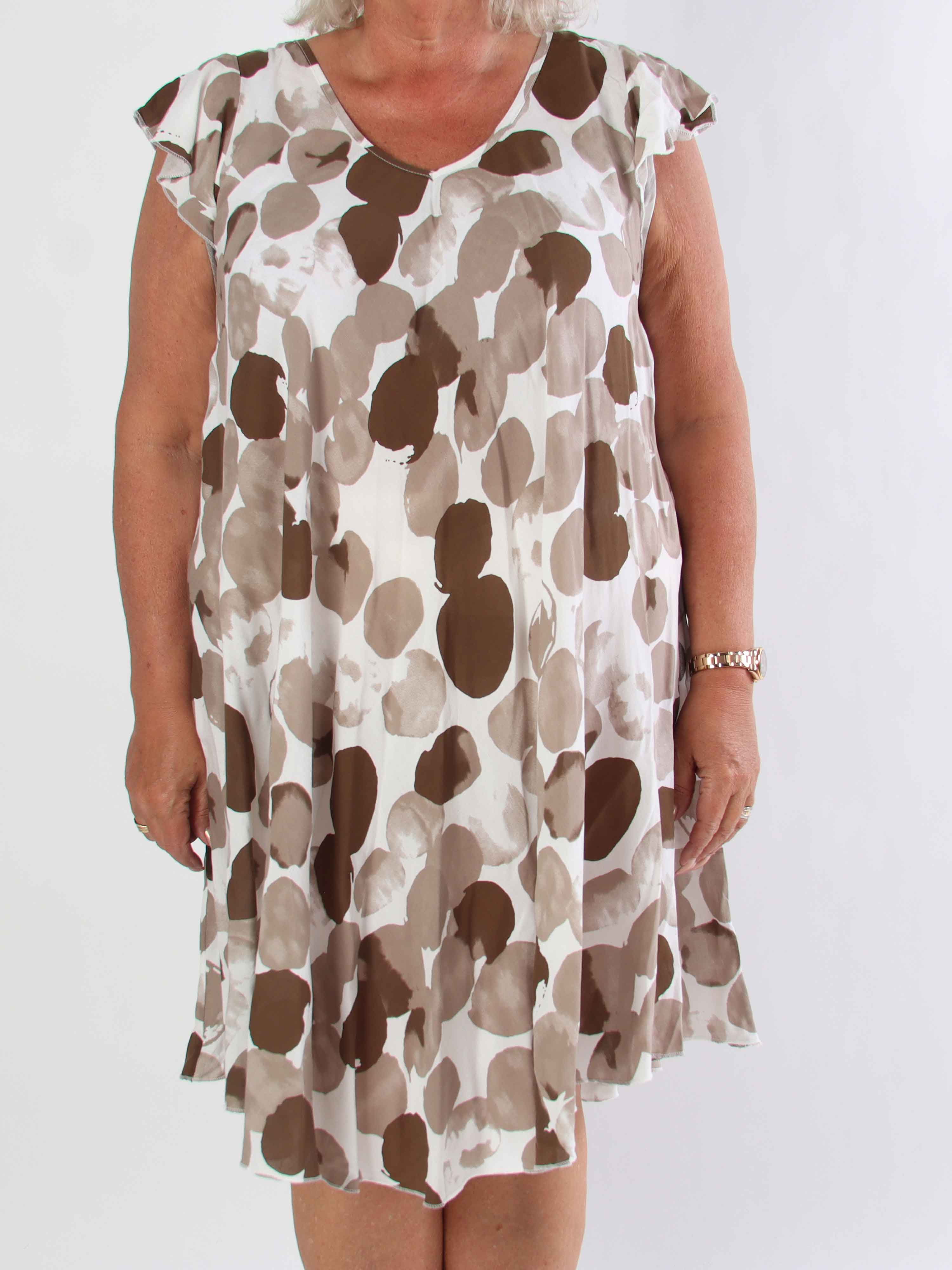 Akantha  - Mönstrad plus size sommarklänning i lätt viskos