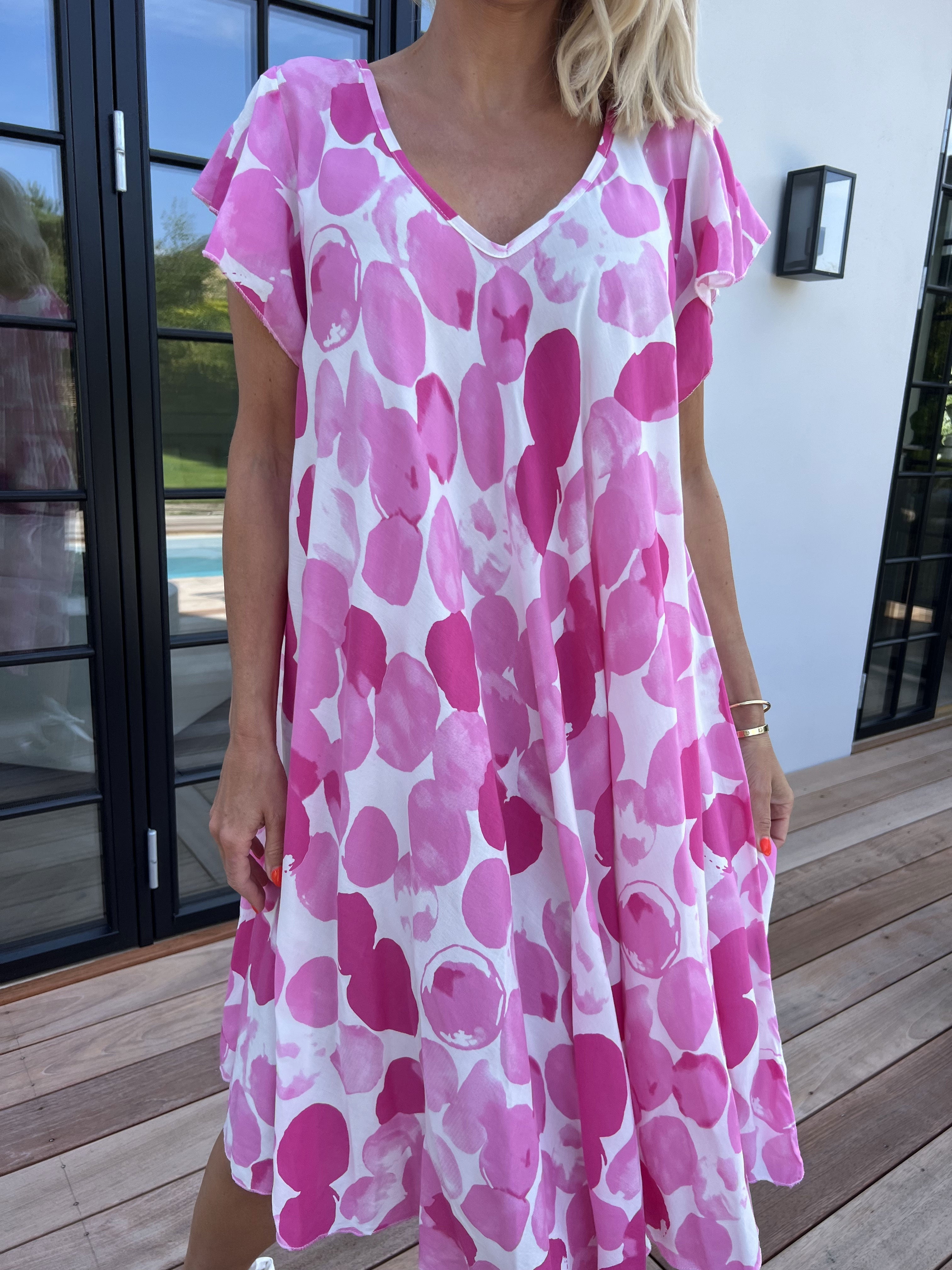 Akantha - Söt mönstrad sommarklänning i lätt viskos