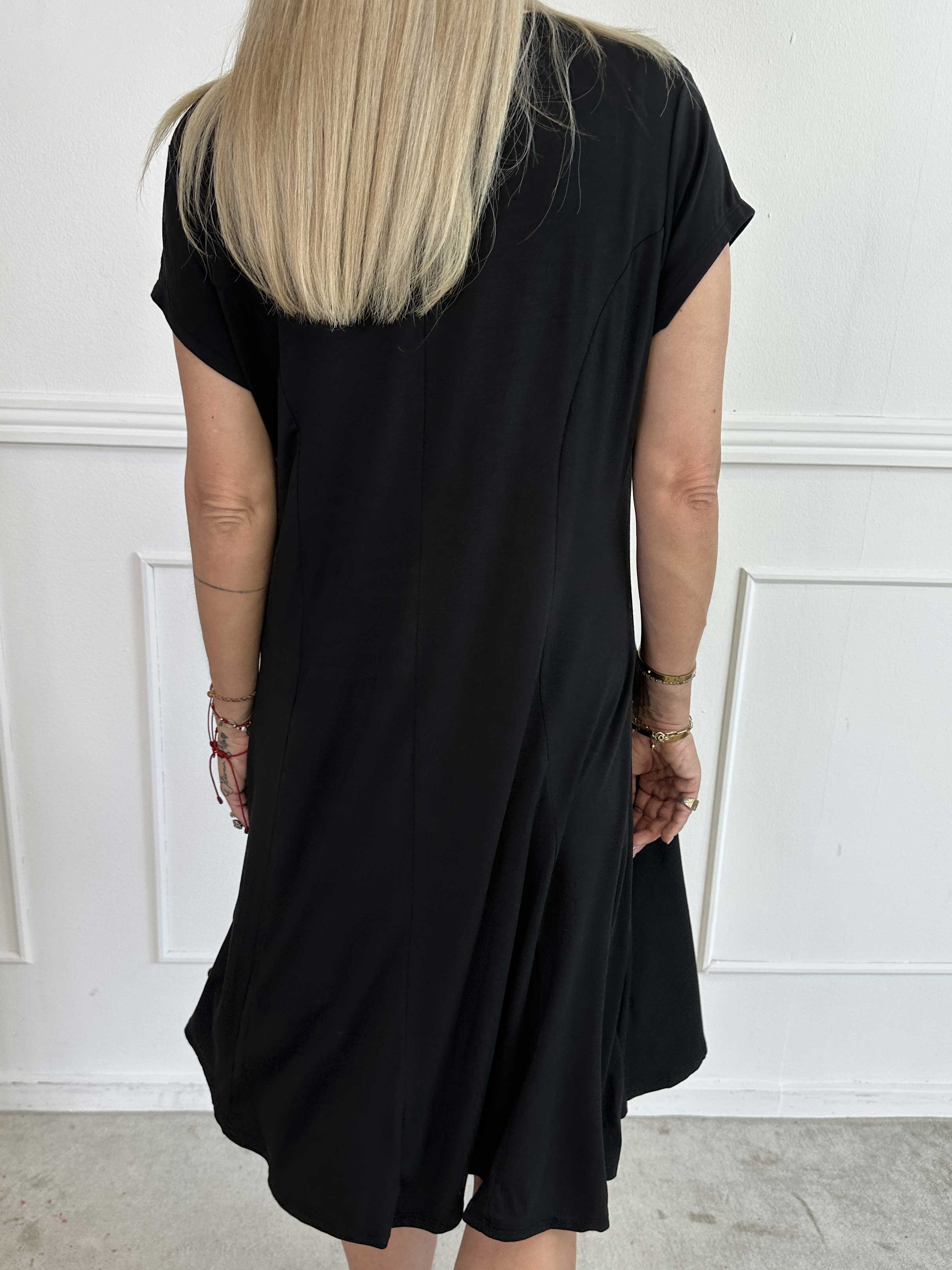 Alcippe - Enfärgad viskos klänning i A-form