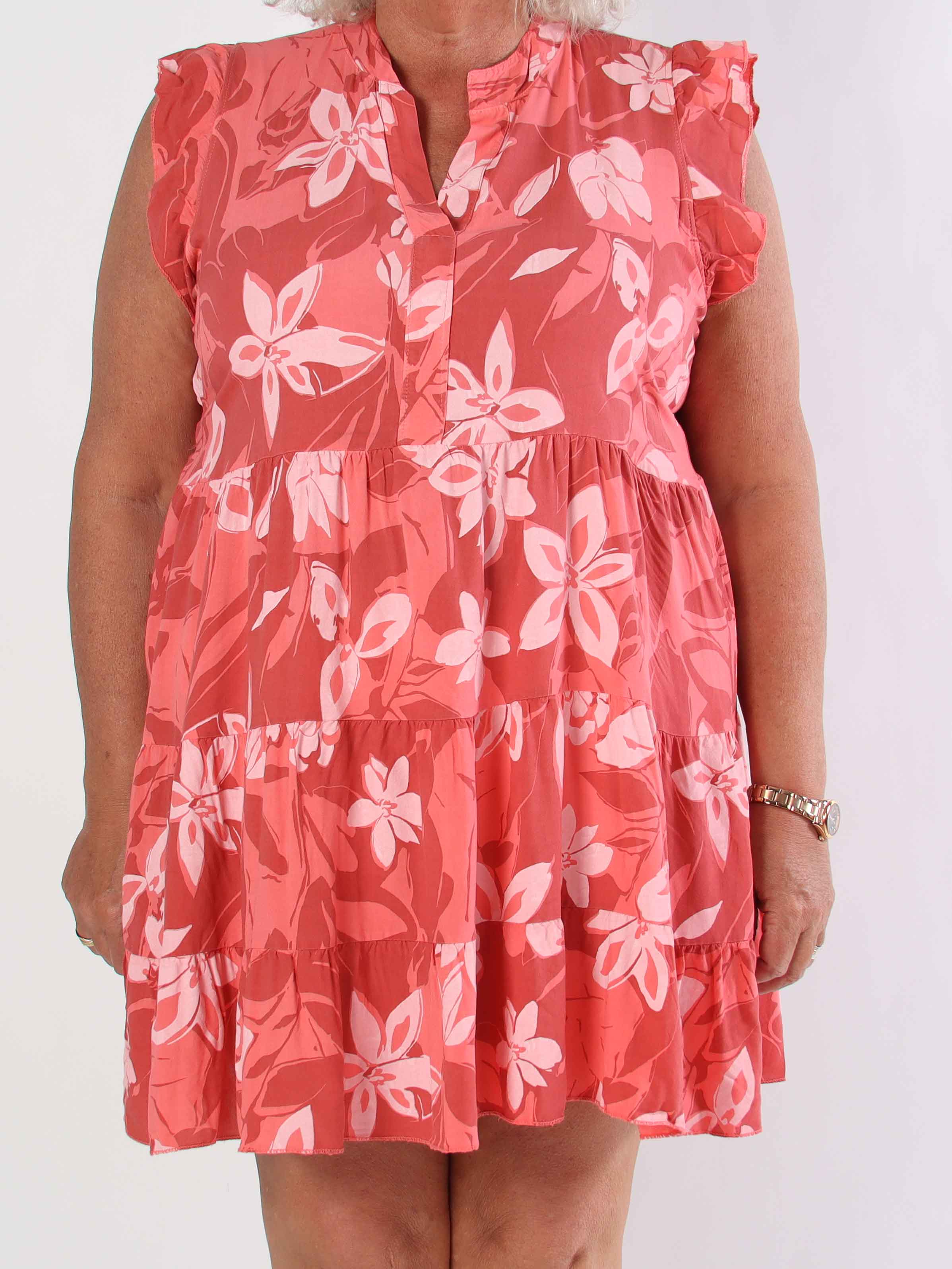 Alcmene Flower - Söt viskos tunikaklänning med volanger