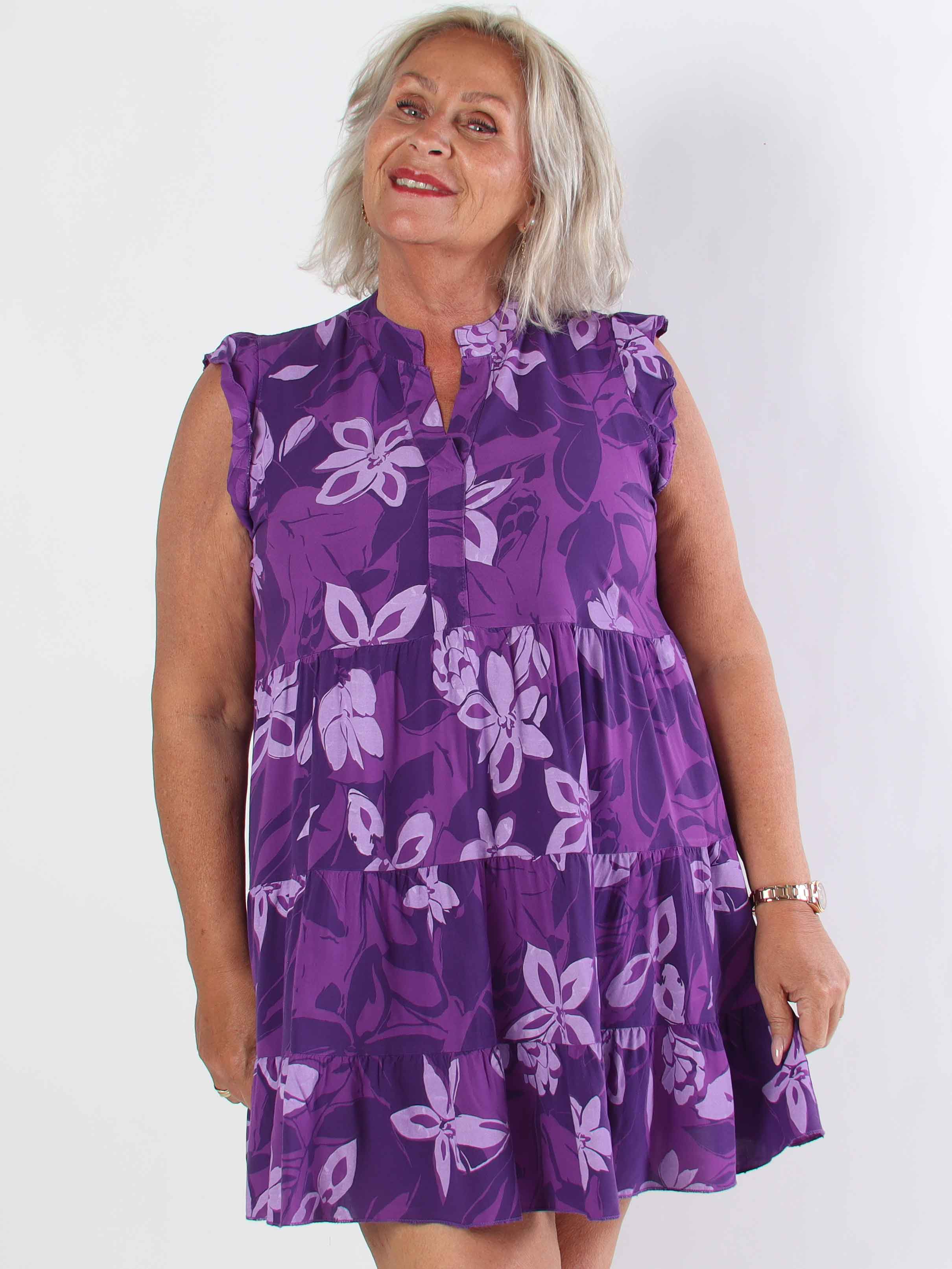 Alcmene Flower - Söt viskos tunikaklänning med volanger