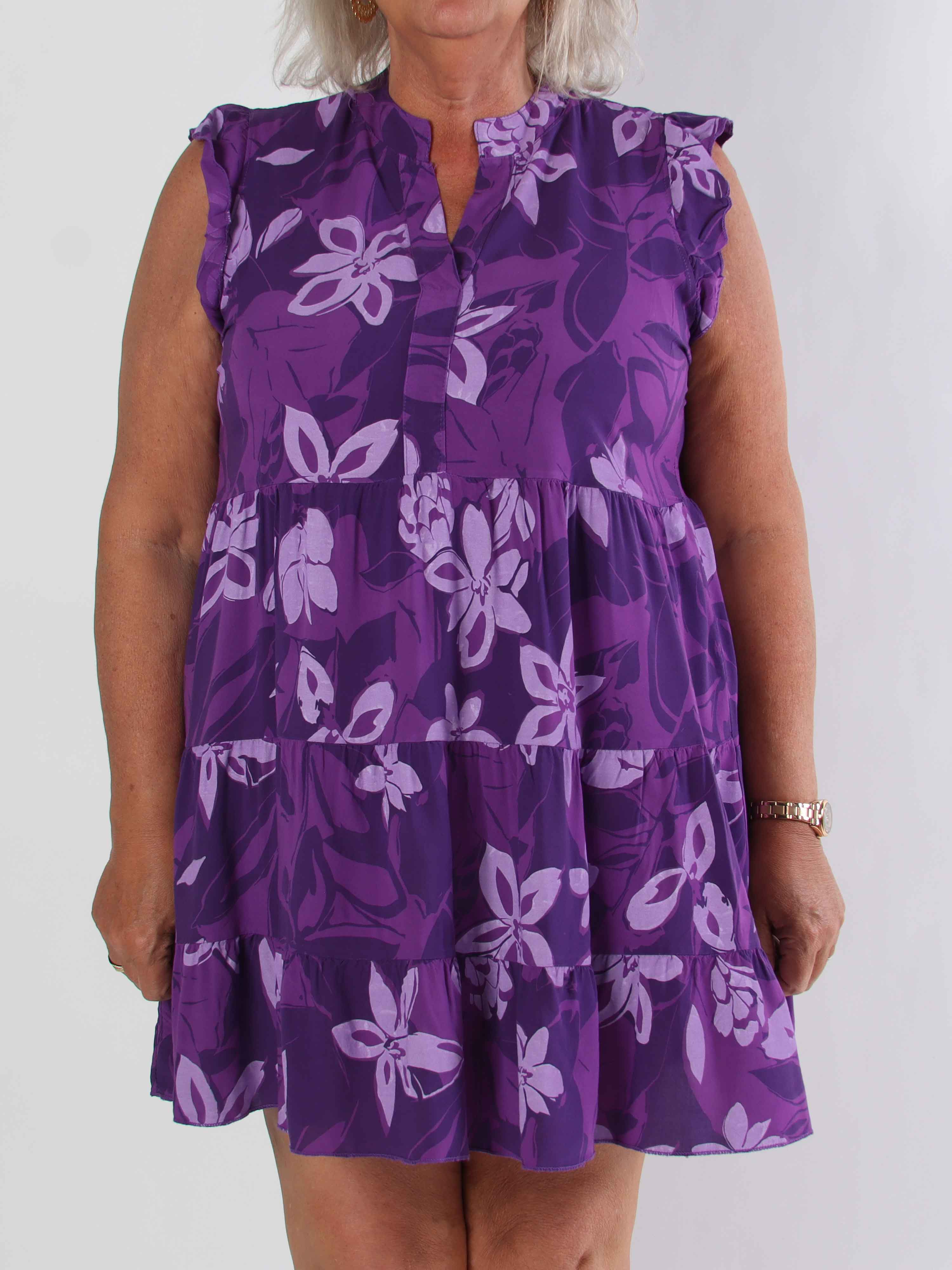 Alcmene Flower - Söt viskos tunikaklänning med volanger