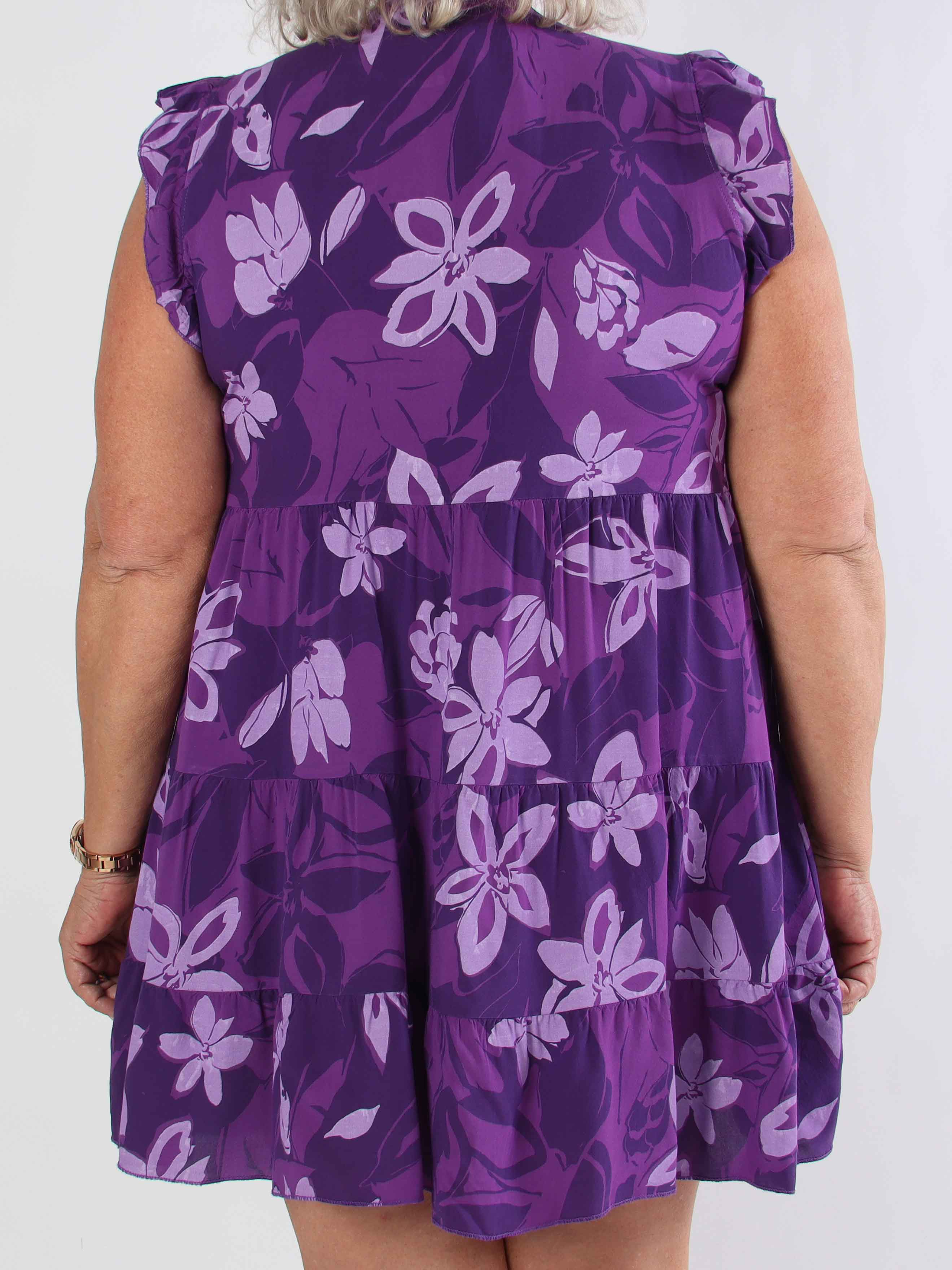 Alcmene Flower - Söt viskos tunikaklänning med volanger