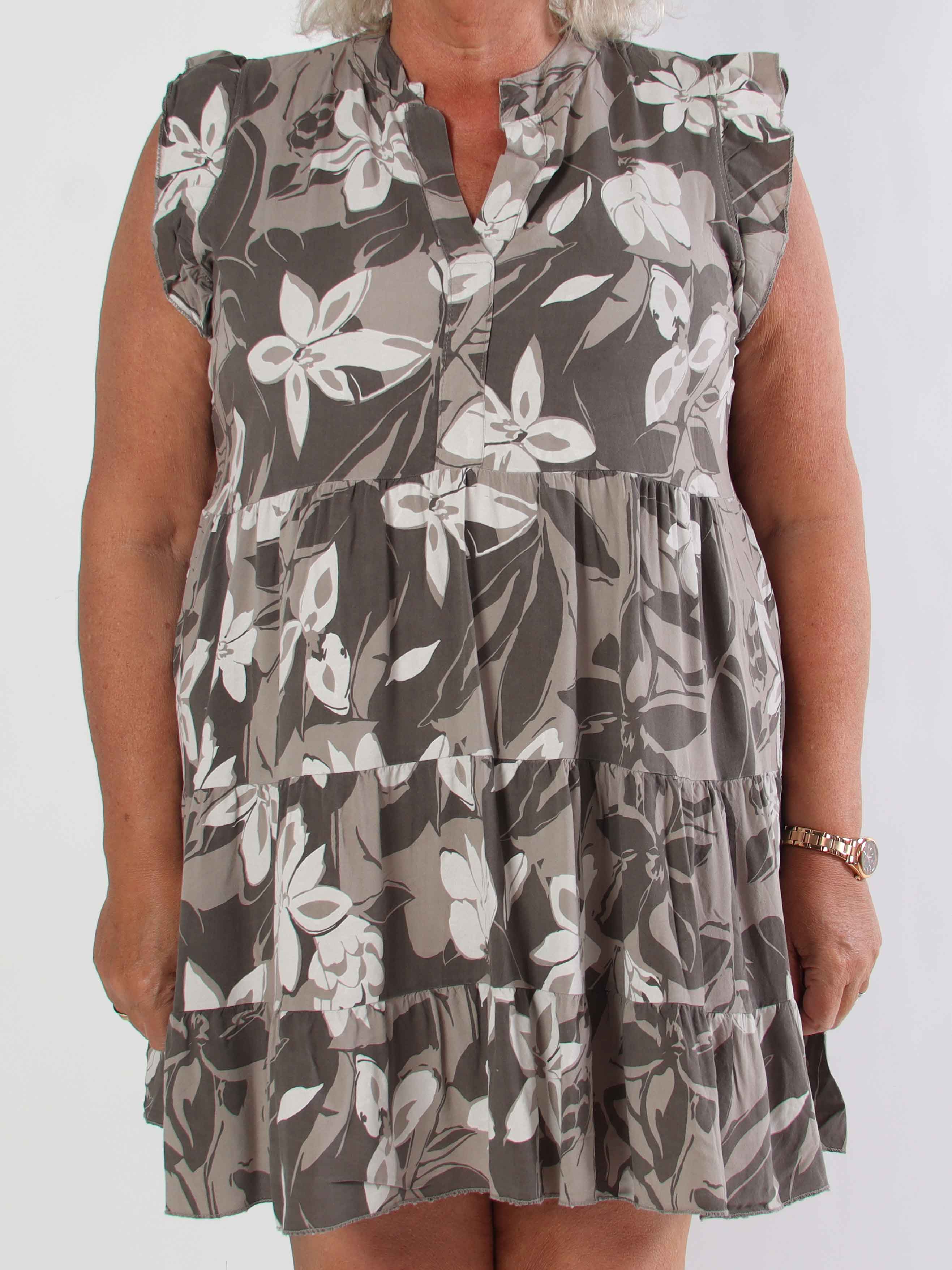 Alcmene Flower - Söt viskos tunikaklänning med volanger