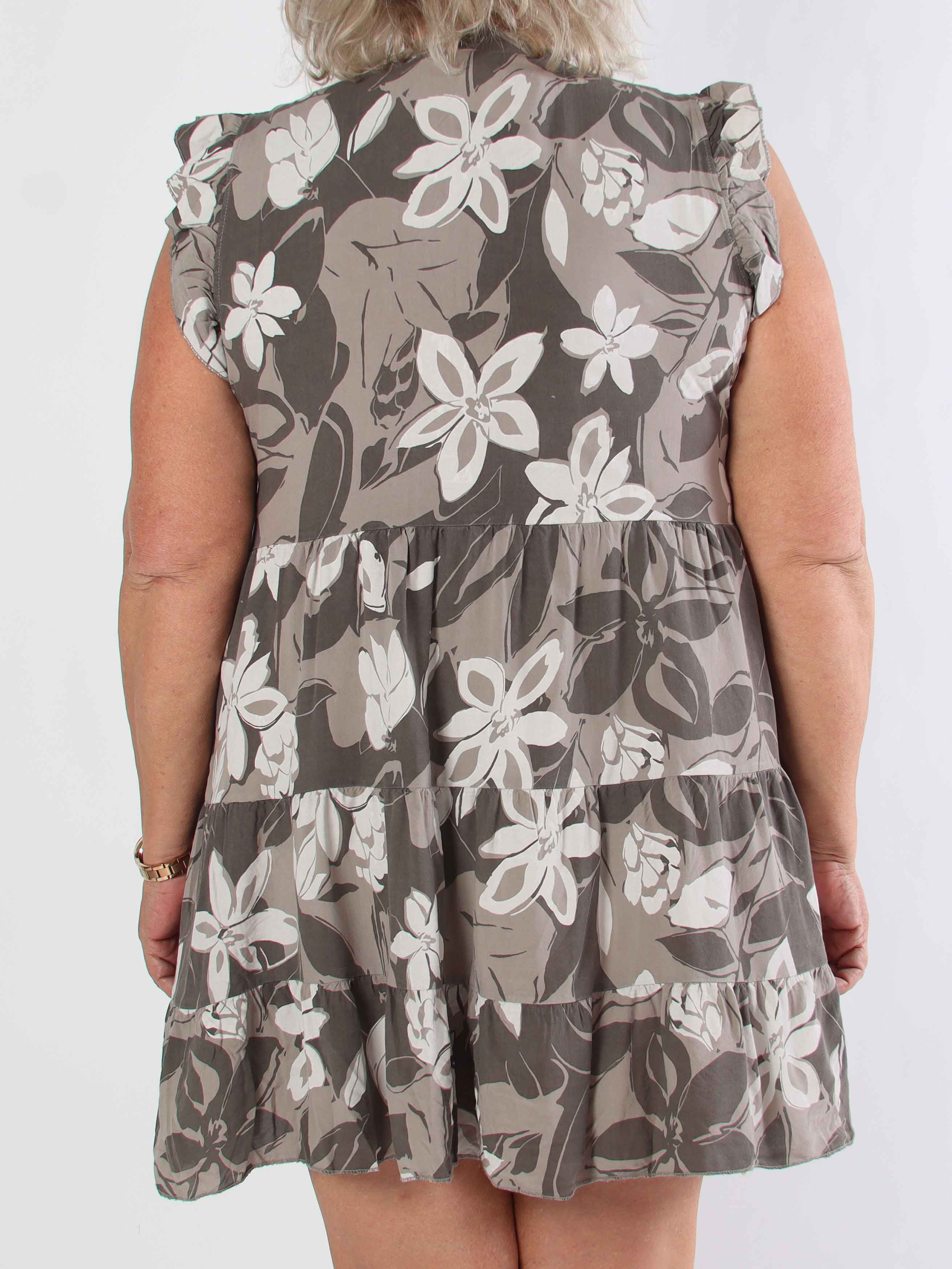 Alcmene Flower - Söt viskos tunikaklänning med volanger