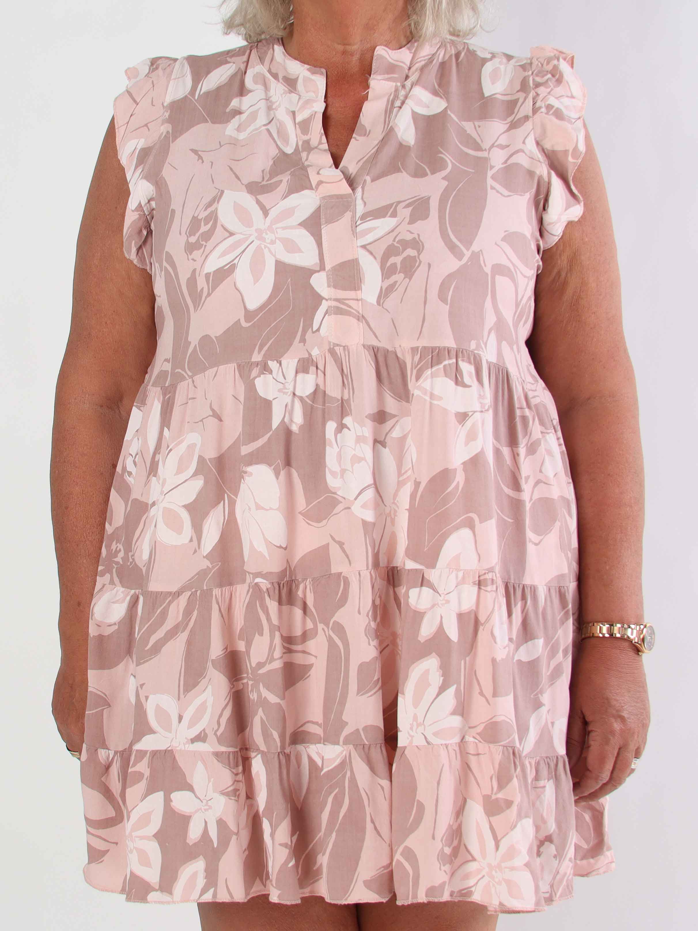 Alcmene Flower - Söt viskos tunikaklänning med volanger