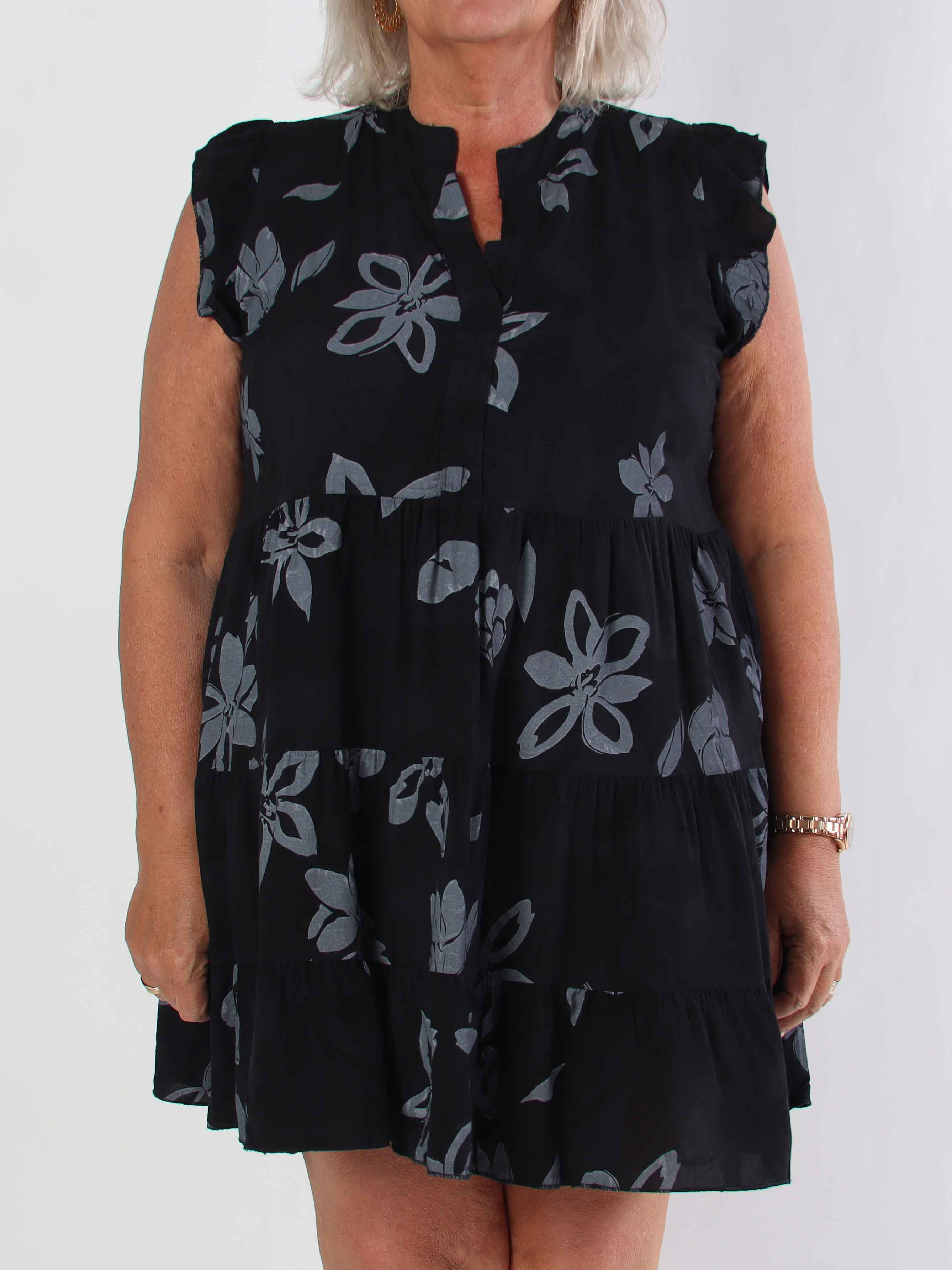 Alcmene Flower - Söt viskos tunikaklänning med volanger