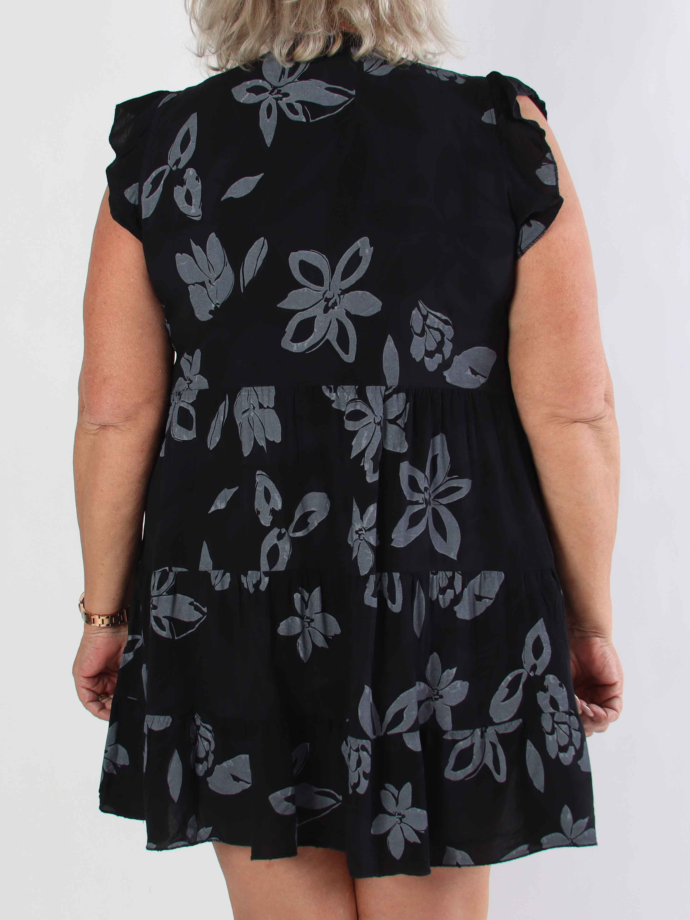 Alcmene Flower - Söt viskos tunikaklänning med volanger