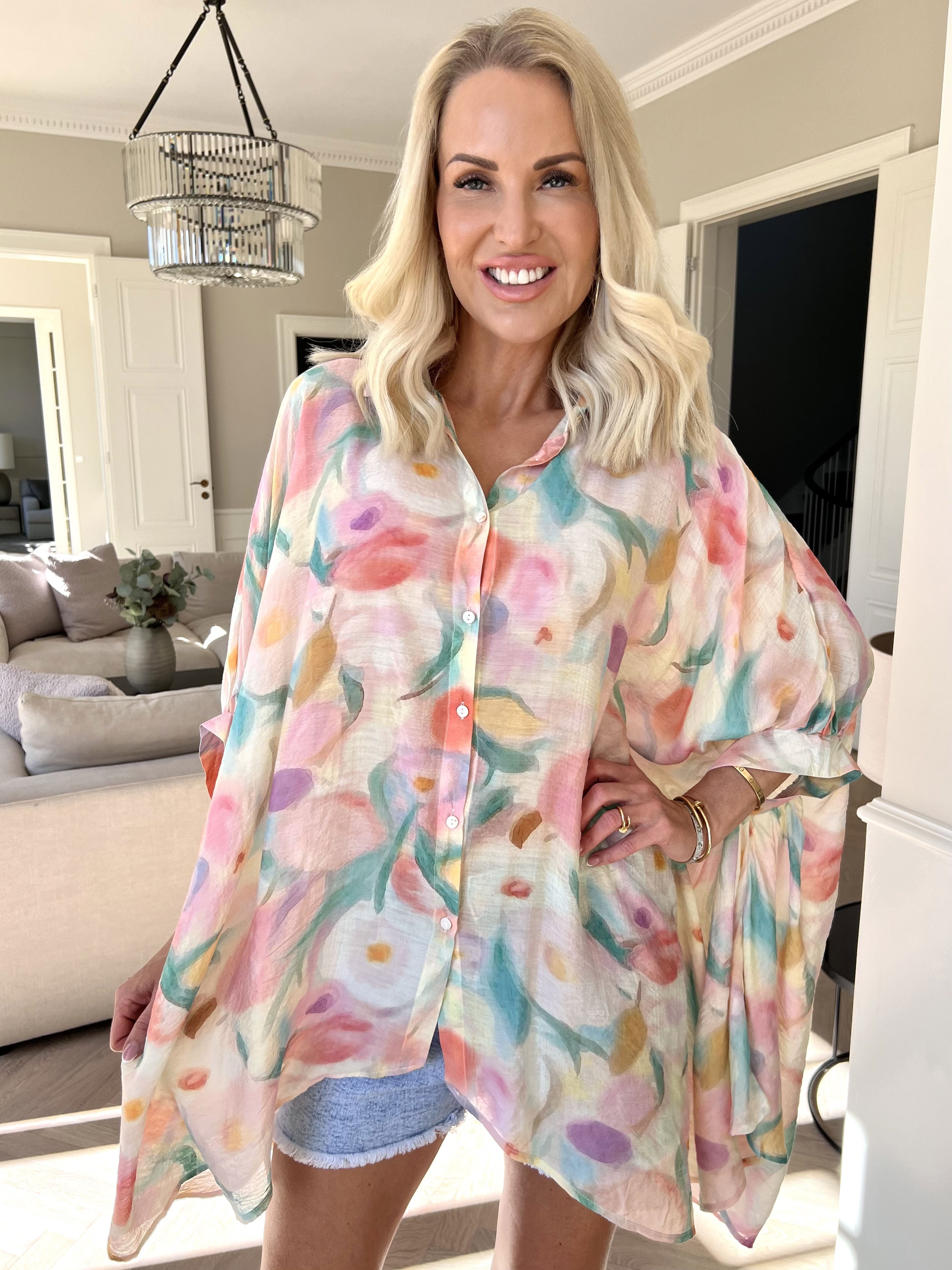 Almine - Mångfärgad tunika i lös passform