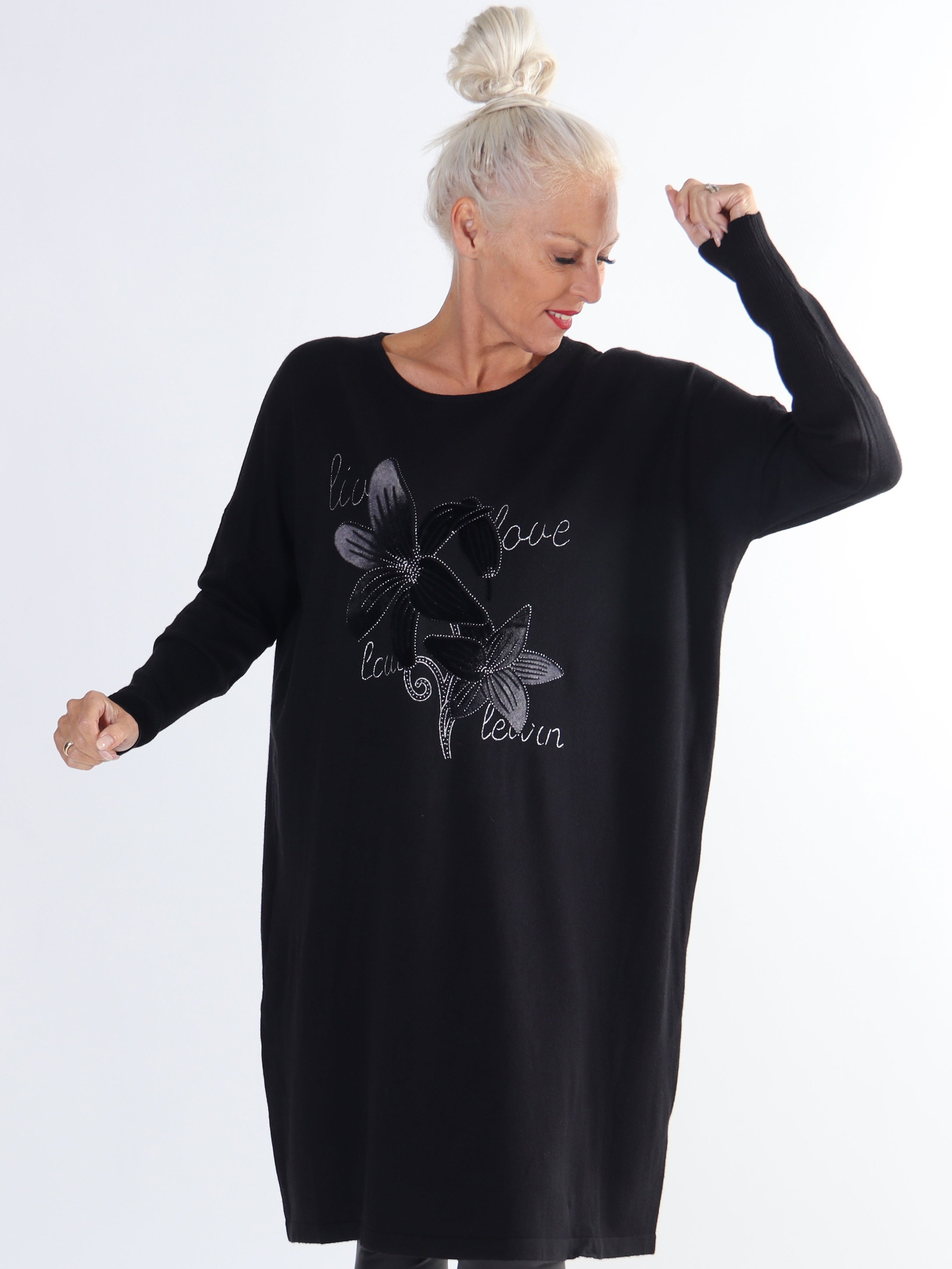 Amilie - Mjuk plus size klänning med blommigt tryck