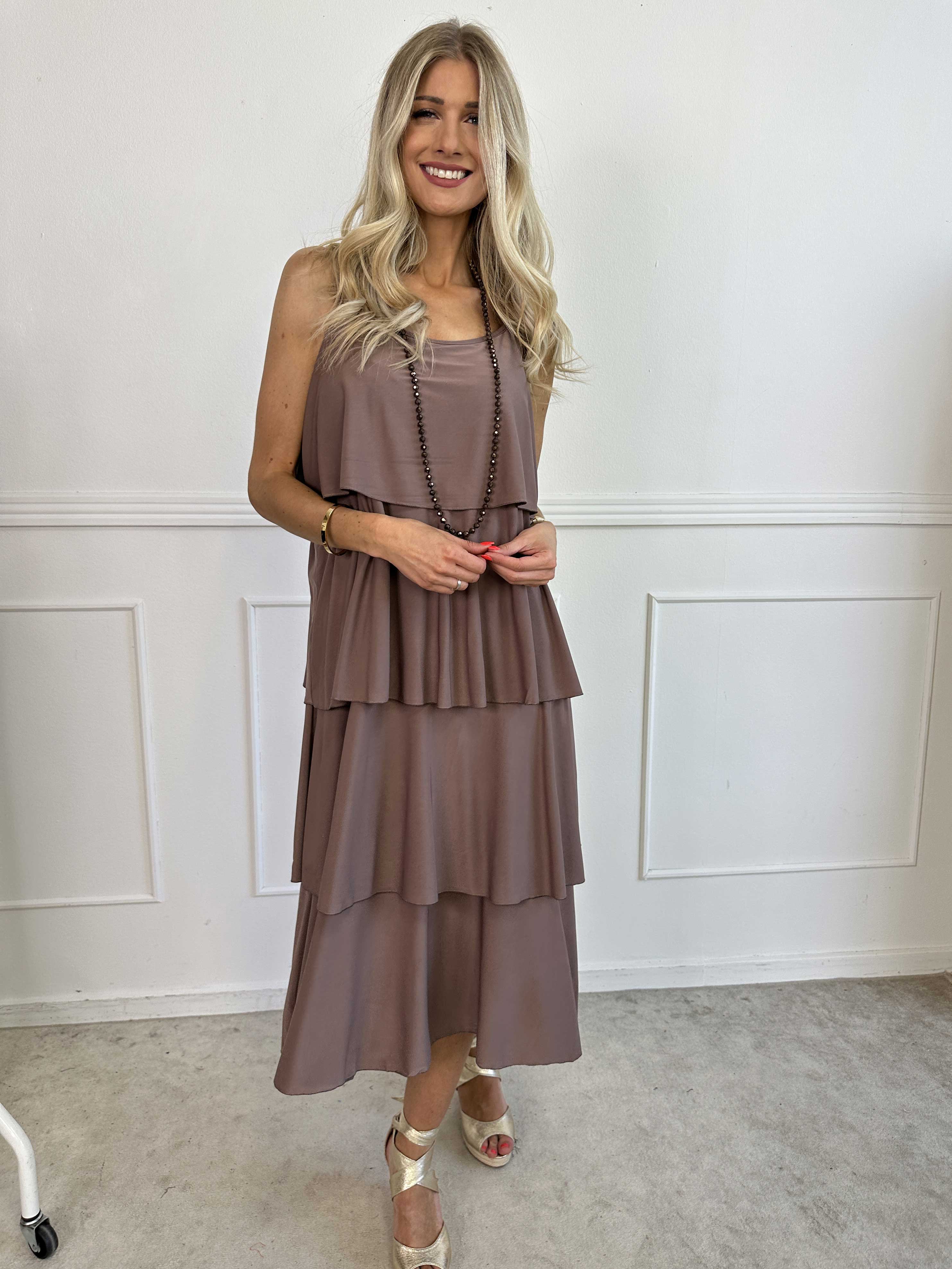 Anastasia - Klänning med resårband och volanger