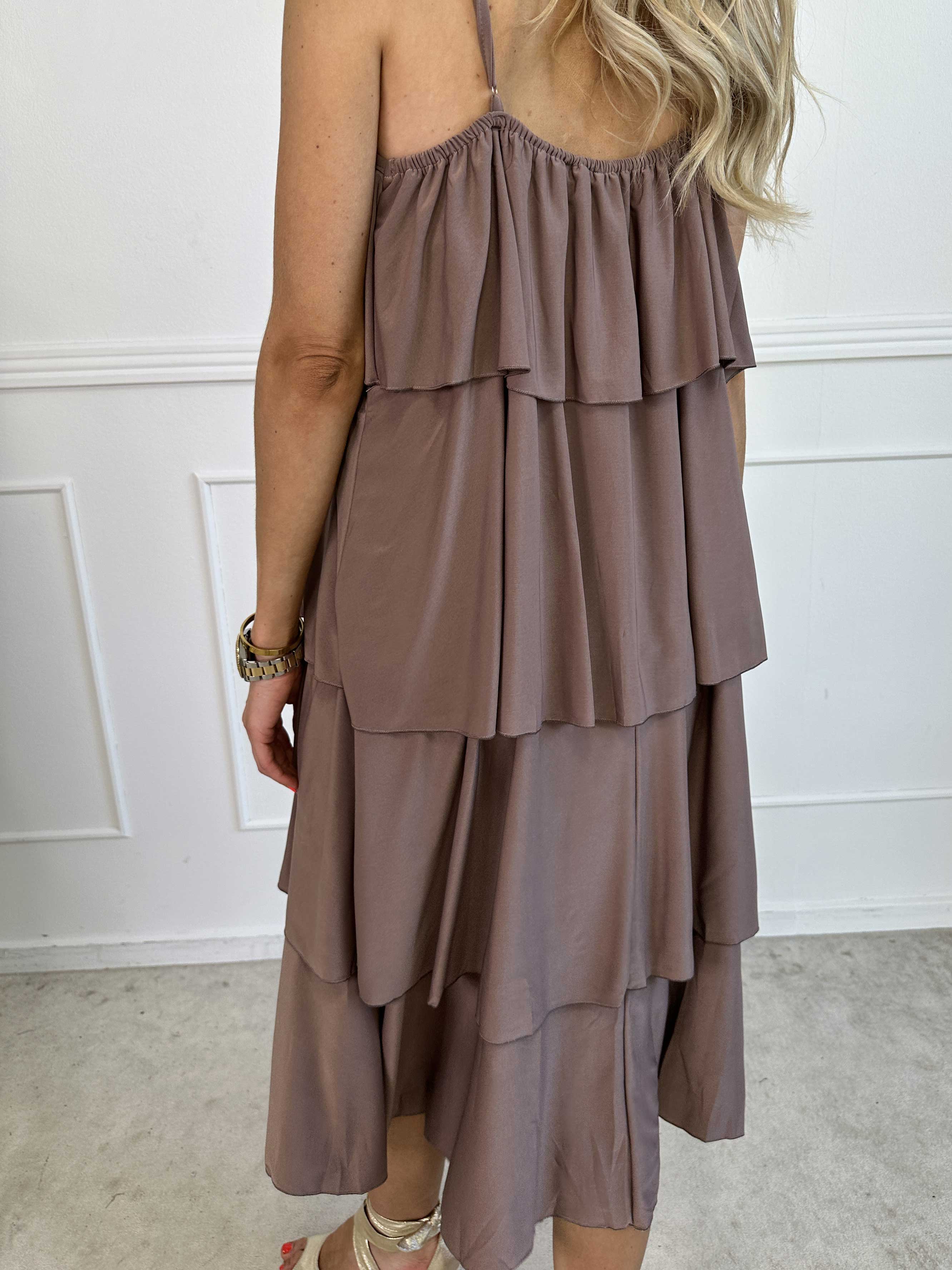 Anastasia - Klänning med resårband och volanger