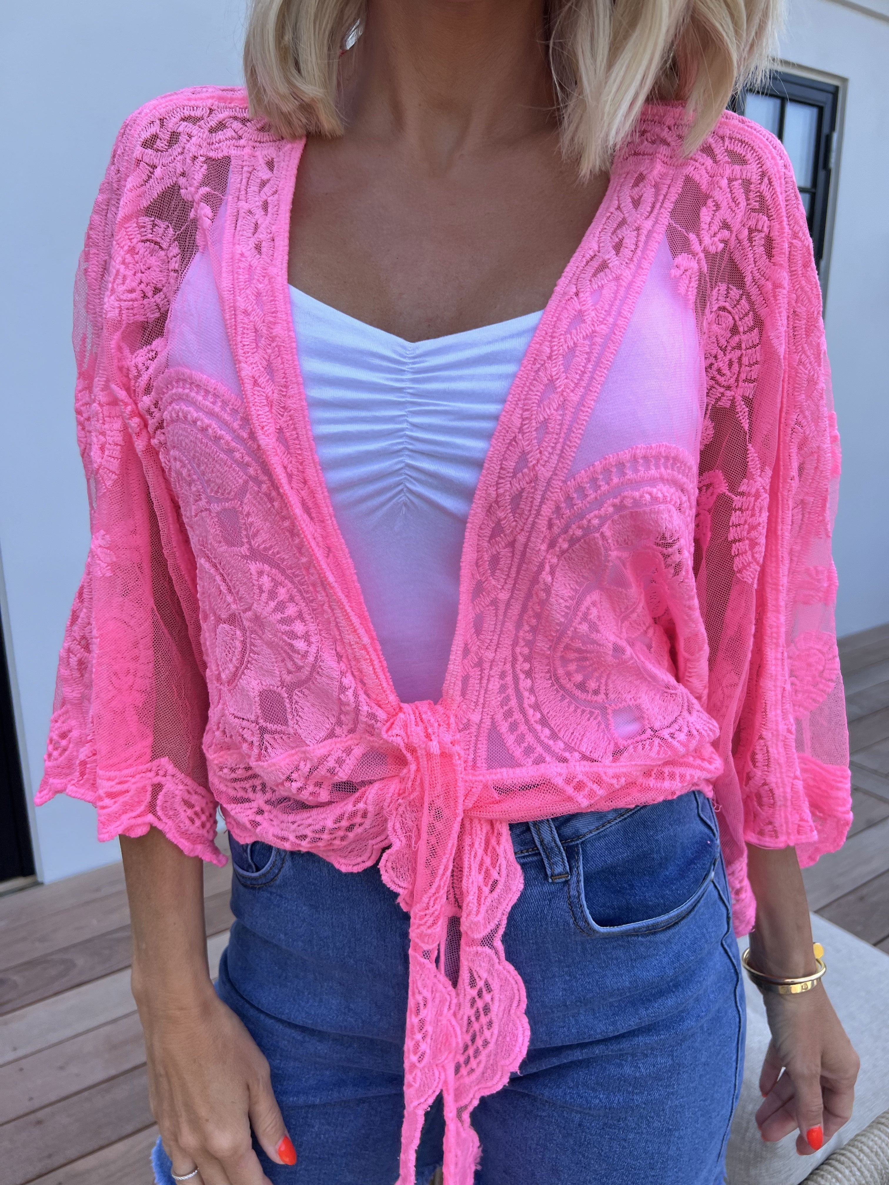 Andromeda - Söt kort kofta i spets